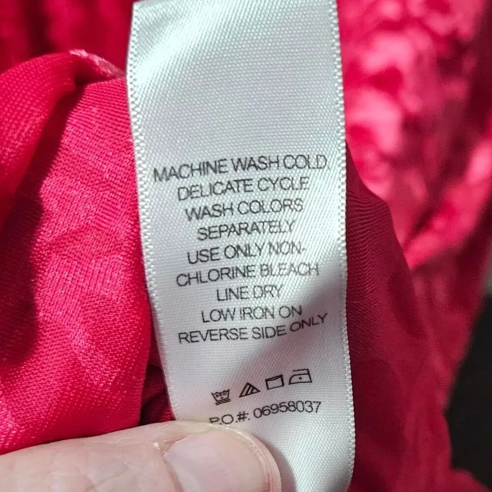 Ellos Women's Red and Pink Blouse - Picture 7 of 8